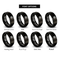 font options for inside engraving on black graveyard fence rings