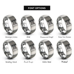 font options for inside engraving on silver graveyard fence rings