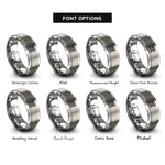 font options for inside engraving on grey graveyard fence rings