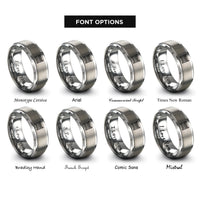 font options for inside engraving on grey graveyard fence rings