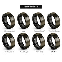 font options for inside engraving on gunmetal & black graveyard fence rings