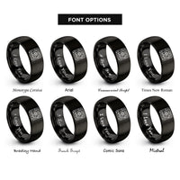 font options for inside engraving on black graveyard scene rings