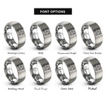 font options for inside engraving on gray graveyard scene rings