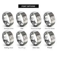 font options for inside engraving on gray great dane rings