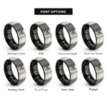 font options for inside engraving on black & grey great horned owl rings
