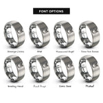 font options for inside engraving on silver great horned owl rings