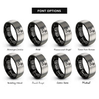 font options for inside engraving on black & grey great wall rings