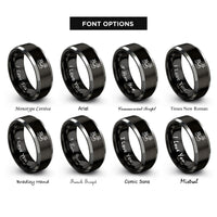 font options for inside engraving on black & gray great wall rings