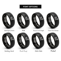 font options for inside engraving on black great wall rings