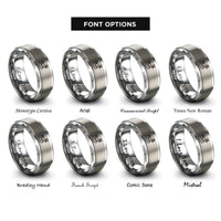 font options for inside engraving on grey great wall rings