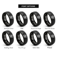 font options for inside engraving on black great wall stamp rings