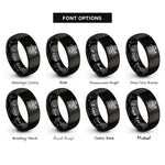 font options for inside engraving on black great wall stamp rings