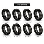 font options for inside engraving on black great wall stamp rings