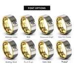 font options for inside engraving on gold & grey great wall stamp rings