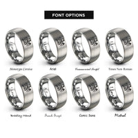 font options for inside engraving on grey great wall stamp rings