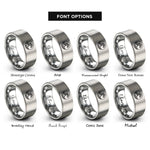 font options for inside engraving on gray great wave rings