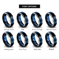 font options for inside engraving on blue & gray great white shark rings