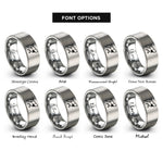 font options for inside engraving on gray great white shark rings