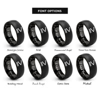 font options for inside engraving on black greater equal rings