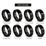font options for inside engraving on black greater equal rings