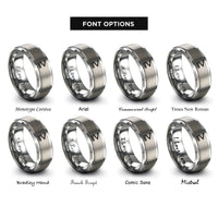 font options for inside engraving on grey greater equal rings