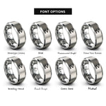 font options for inside engraving on silver greater equal rings
