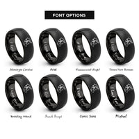 font options for inside engraving on black greece rings