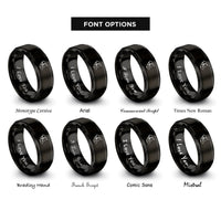 font options for inside engraving on black greece rings