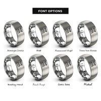 font options for inside engraving on silver greece rings