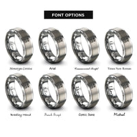 font options for inside engraving on silver greece rings
