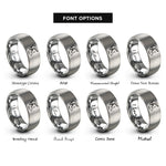 font options for inside engraving on silver greece rings