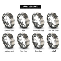 font options for inside engraving on gray greece rings