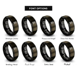 font options for inside engraving on gunmetal & black greece rings