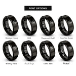font options for inside engraving on black green circle rings