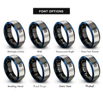 font options for inside engraving on black & blue & silver green flag rings