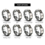 font options for inside engraving on gray greenland rings