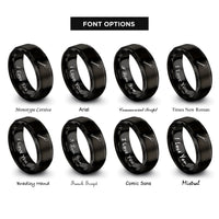 font options for inside engraving on black greenland paddle horizontal rings