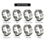 font options for inside engraving on gray greenland paddle horizontal rings