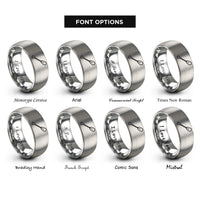 font options for inside engraving on gray greenland paddle horizontal rings