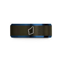 unisex tungsten wedding band – gunmetal & blue tungsten western australia wedding band