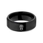 engraved tungsten ring her – black tungsten gauntlet fist wedding band
