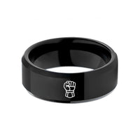engraved tungsten ring her – black tungsten gauntlet fist wedding band