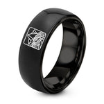 GREY Tungsten Engagement Rings for Women – black tungsten machu picchu stamp ring
