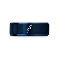 tungsten wedding bands men – blue tungsten pipette dropper wedding band