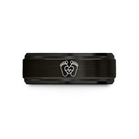 black tungsten ring him – black & rose gold tungsten baby heart wedding band