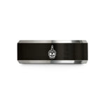 mens wedding bands tungsten – black & gray tungsten samhain skull candle wedding band