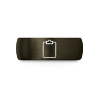grey wedding band her – gunmetal & black tungsten clipboard wedding band