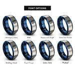 font options for inside engraving on blue & gray grid array rings