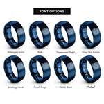 font options for inside engraving on blue grid array rings