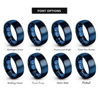 font options for inside engraving on blue grid array rings